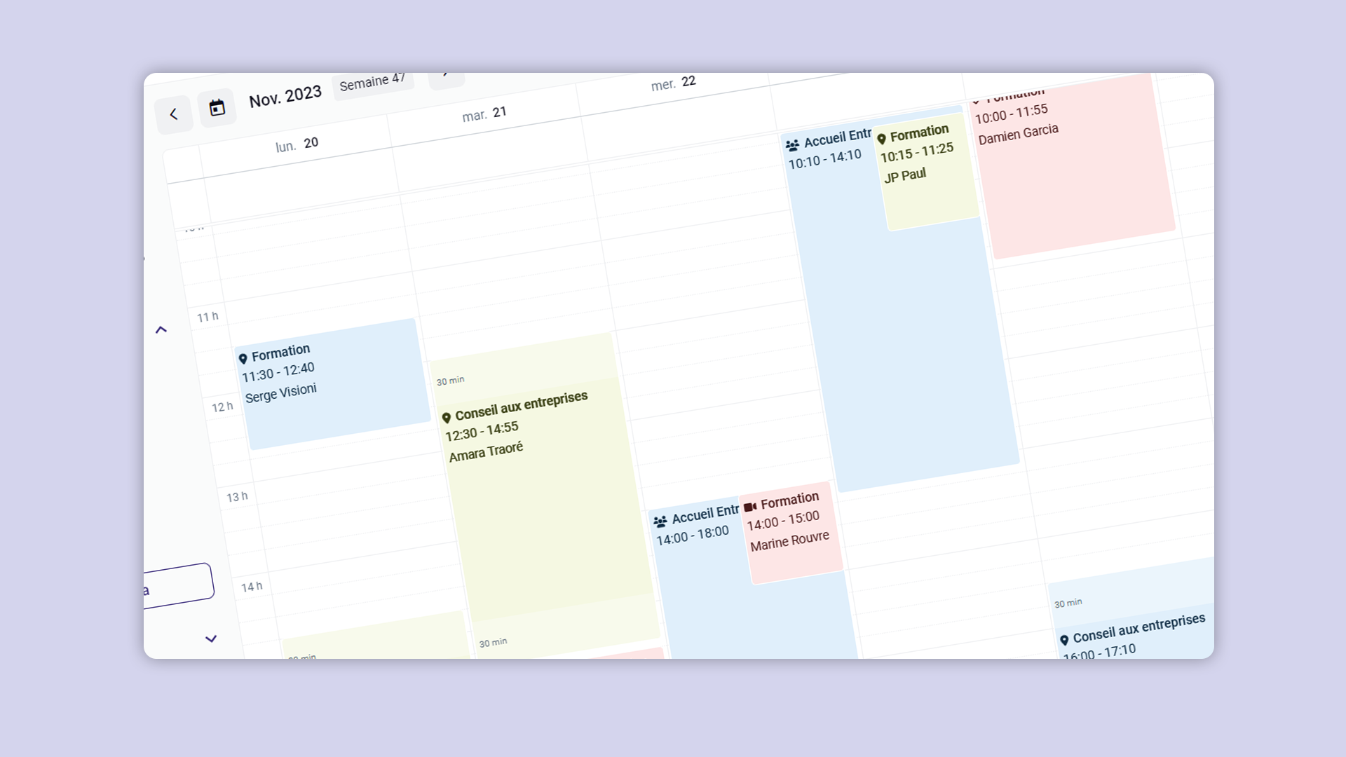 Le calendrier Agendize : le calendrier des entreprises